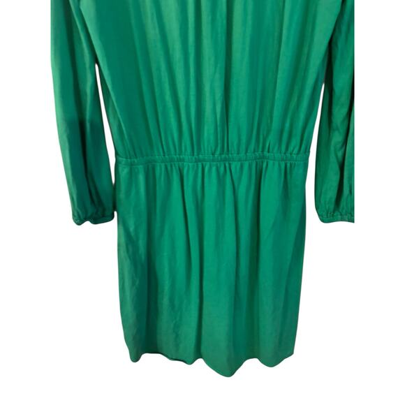 Lilly Pulitzer Beckett Shirt Dress Solid Kelly Green Henley 3/4 Sleeve Medium - Picture 6 of 8